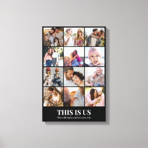 Toile Collage de photos 12 images 12x18 16x24 20x30 24x3