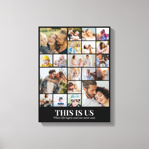 Toile Collage de photos 20 images 12x16 18x24 24x32 30x4