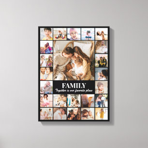 Toile Collage de photos 24 images 12x16 18x24 24x32 Noir