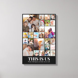 Toile Collage de photos 25 images 12x18 16x24 20x30 24x3