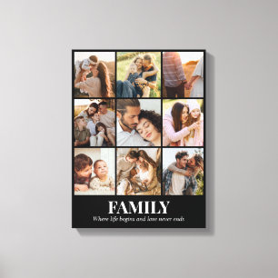 Toile Collage de photos 9 images 12x16 18x24 24x32 30x40