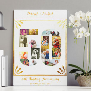 Toile Collage de photos d'anniversaire de mariage de 50