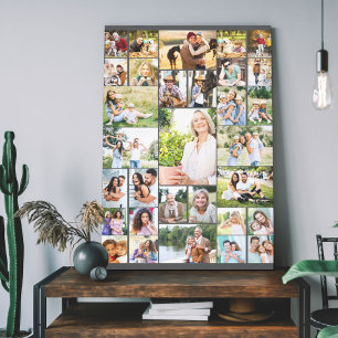 Toile Collage de photos de famille 31 Photo Gris foncé H