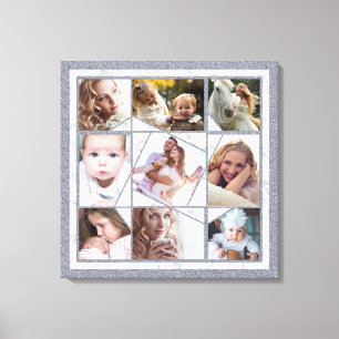 Toile Collage de photos de famille 9 photos Instagram   