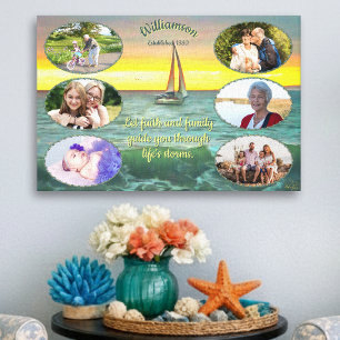 Toile Collage de photos de famille Coucher de soleil sur