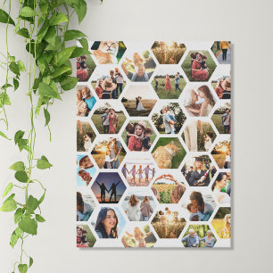 Toile Collage de photos de famille géométrique