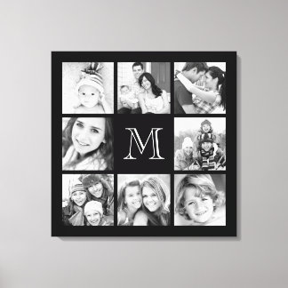 Toile Collage de photos de famille monographique p