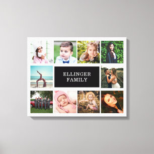 Toile Collage de photos de famille Personnalisé blanc et