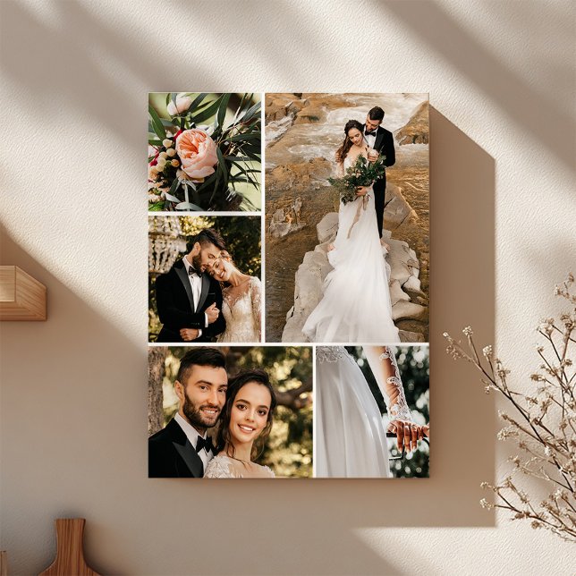 Toile Collage de photos de mariage personnalisé pour la  (Créateur téléchargé)