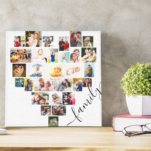 Toile Collage de photos du coeur de la famille Petit Car