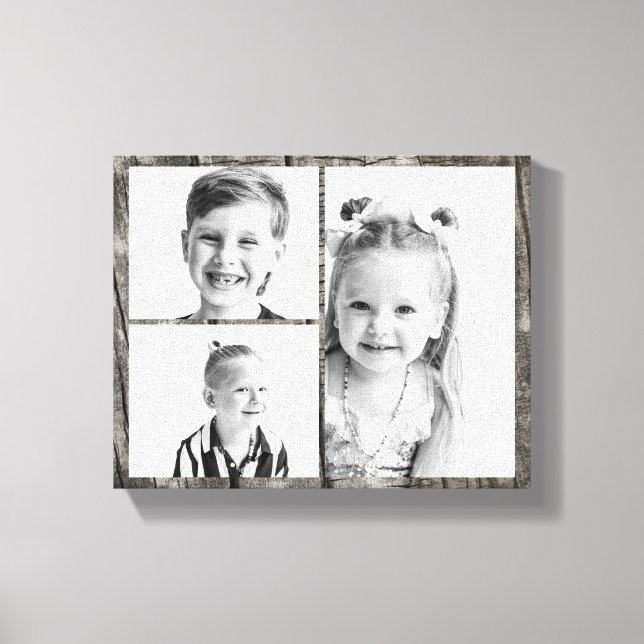 Toile Collage de photos en bois foncé  (Recto)