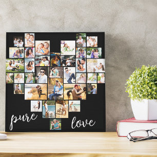 Toile Collage de photos en forme de cœur d'amour pur pet