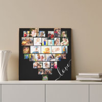 Collage de photos en forme de cœur petit carré
