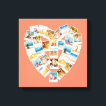 Toile Collage de photos en forme de coeur Photos de fami<br><div class="desc">Transformez vos photos et clichés préférés en souvenir précieux. Ce mur de toile enveloppé est prêt pour vous à télécharger 28 photos. Les photos sont disposées en forme de coeur dans de simples cadres photo instantanés blancs. Le collage est fixé contre un arrière - plan de couleur melon ou corail....</div>
