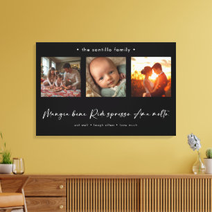 Toile Collage de photos moderne italien Mangia Bene