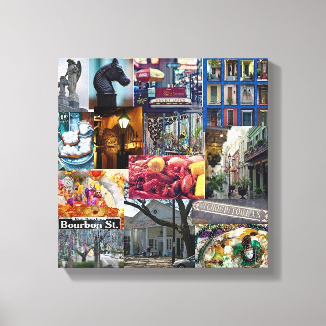 Toile Collage du quartier français (Recto)