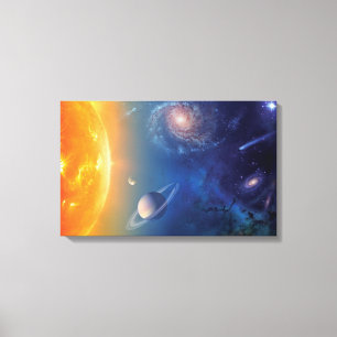 Toile Collage du système solaire de la NASA dans l'espac
