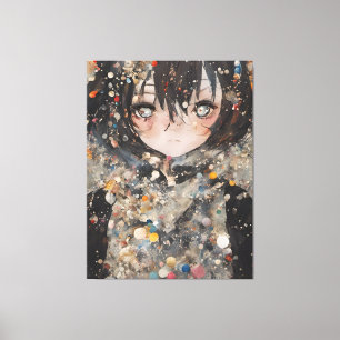 Toile Collage Femme Anime
