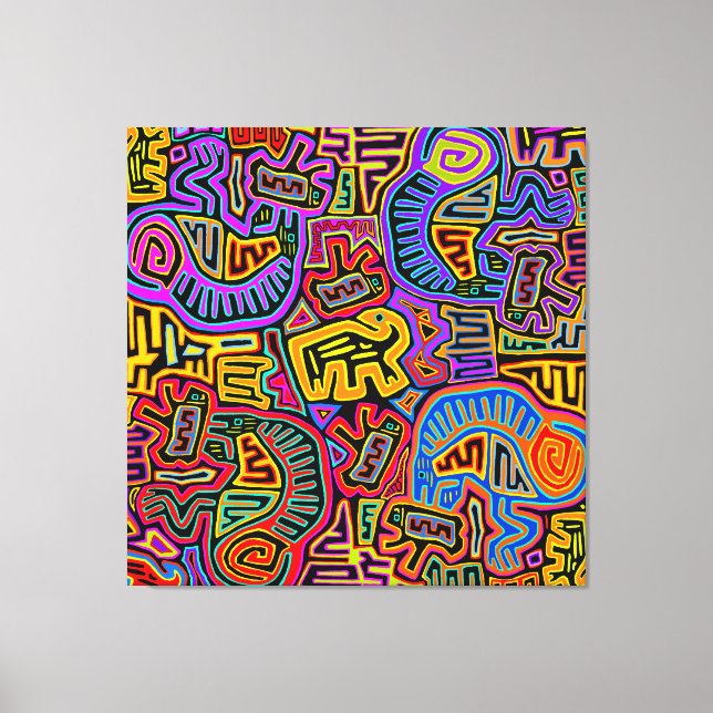 Toile Collage Mola de l'île de San Blas (Recto)