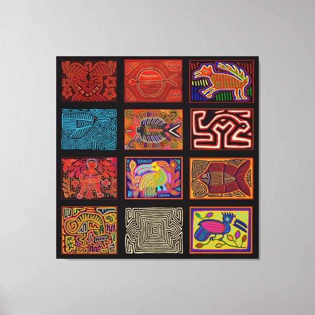 Toile Collage Mola Indien Kuna (Recto)