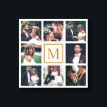 Toile Collage personnalisé 8 Mariage Photo Monogramme Or<br><div class="desc">Créez votre propre peinture murale en toile avec vos propres photos mariage,  anniversaire,  fiançailles et événements spéciaux.</div>