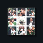 Toile Collage personnalisé 9 Mariage Carré photo<br><div class="desc">Créez votre propre peinture murale en toile avec vos propres photos de mariage,  anniversaire,  fiançailles,  anniversaire et événement spécial.</div>