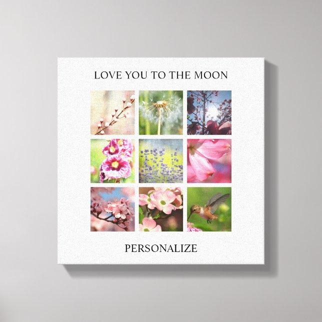 Toile Collage personnalisé de photos avec votre texte (Recto)