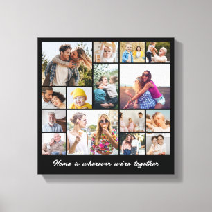 Toile Collage Photo 15 Grille d'images Carré Personnalis