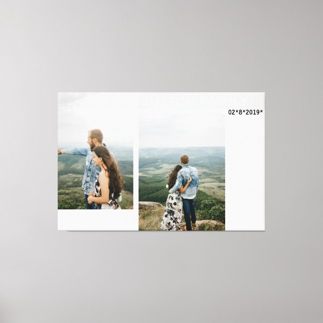 Toile Collage photo Anniversaire Couple (Recto)