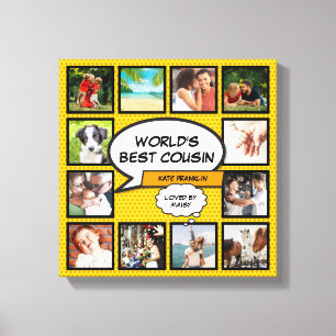 Toile Collage photo Cousin 12 Livre Comic rétro Amusant