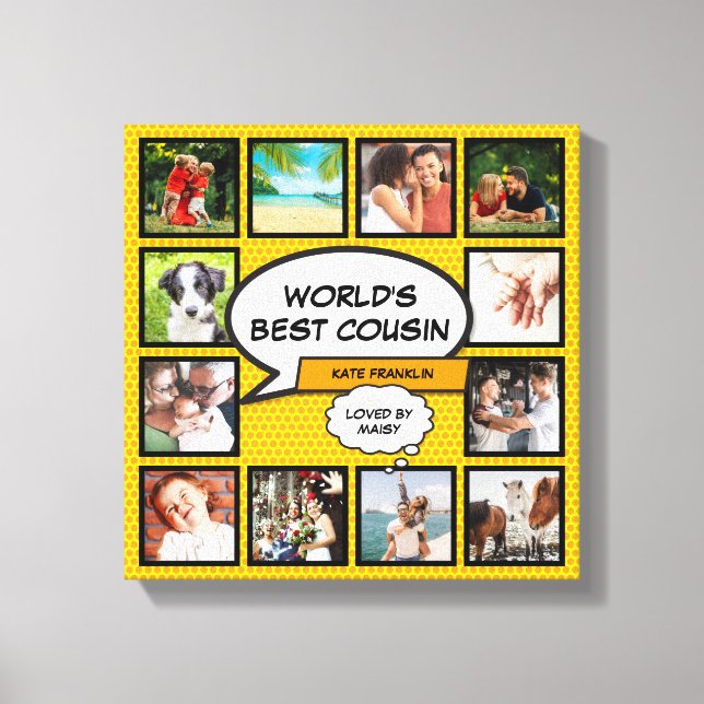 Toile Collage photo Cousin 12 Livre Comic rétro Amusant (Recto)