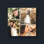 Toile Collage photo de famille de mariage élégant person<br><div class="desc">Faites votre propre papier de toile de souvenir avec ce collage photo de famille de mariage minimaliste. Customisez avec 4 photos préférées de votre célébration et faites de ce morceau d'art mural précieux pour de nombreuses années à venir.</div>
