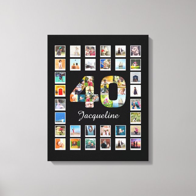 Toile Collage photo de la famille du 40e anniversaire 47 (Recto)