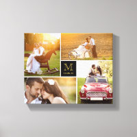 Collage photo de mariage minimaliste monogramme no