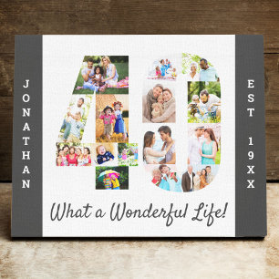 Toile Collage photo défini dans le numéro 40 gris blanc