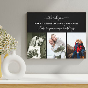 Toile Collage photo du souvenir Sommeil en paix noir