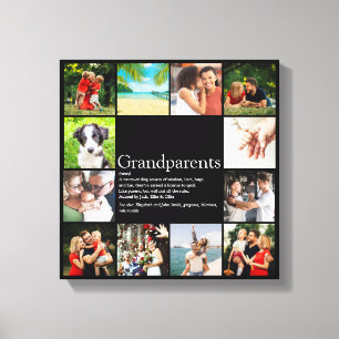 Toile Collage Photo Grand-parents Fun Modern Citation