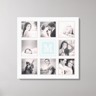 Toile Collage photo Instagram Monogramme personnalisé