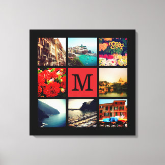Toile Collage photo Instagram Monogramme personnalisé