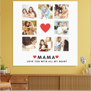 Toile Collage Photo Maman We Love You Best Mother Cadeau