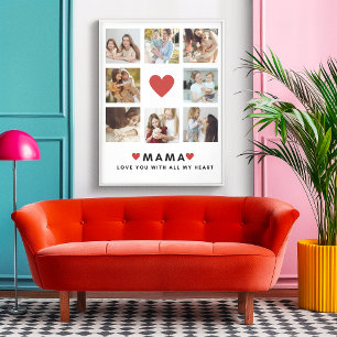 Toile Collage Photo Maman We Love You Best Mother Cadeau