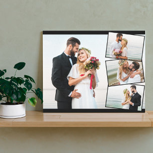 Toile Collage photo mariage avec montage vertical ZigZag