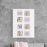 Toile Collage Photo & Meilleure Grand-Mère Jamais Meille<br><div class="desc">Cette photo de collage est un cadeau parfait de la Fête des Mères pour toute maman qui aime chérir des souvenirs. Le collage présente un bel agencement de photos à thème violet qui capturent vos précieux moments avec votre mère. Le design moderne du collage lui donne un look sophistiqué et...</div>