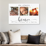 Toile Collage photo moderne Accueil Pas seulement un end<br><div class="desc">Ce magnifique tableau mural en toile présente un magnifique collage photo à trois images présentant des souvenirs chéris, orné du message sincère "Maison, pas seulement un endroit, mais un sentiment". L'élégant design noir et blanc, combiné à un script exquis et à une typographie d'impression, crée une pièce sophistiquée et durable...</div>