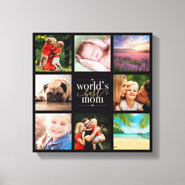 Toile Collage photo moderne de 8 pour la meilleure maman (Recto)