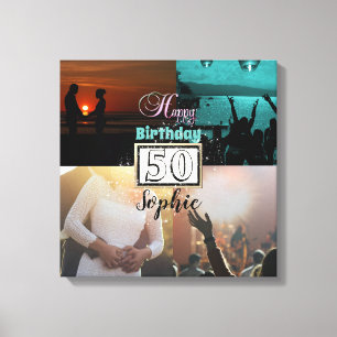 Toile Collage Photo Personnalisé 50e Anniversaire