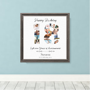 Toile Collage photo personnalisé du 18e anniversaire