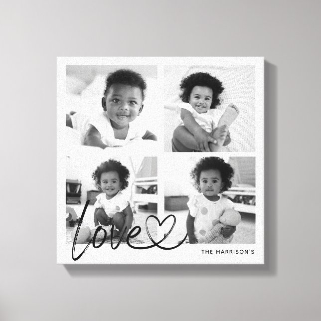 Toile Collection de photos de famille moderne Script d'a (Recto)