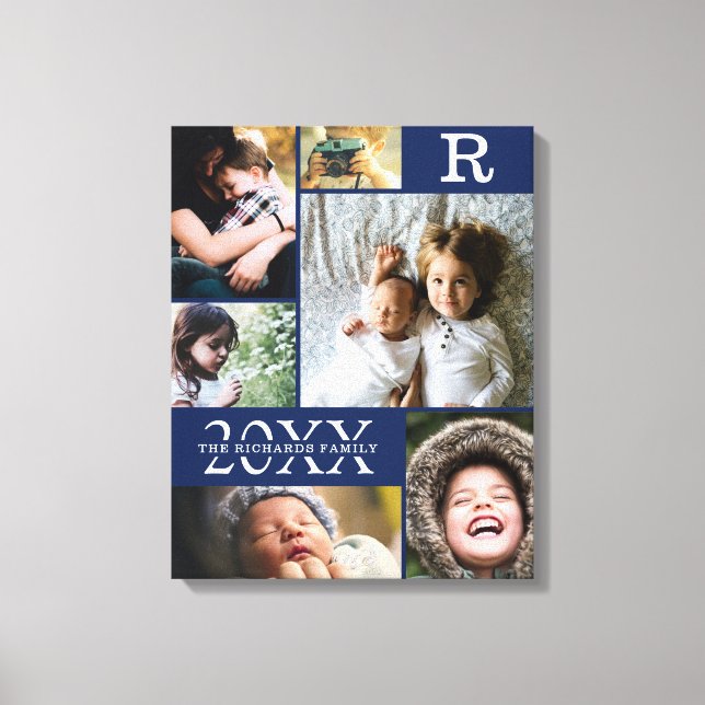 Toile Collection de photos de la famille de blocs de cou (Recto)