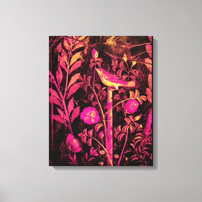 Toile COLLECTION POMPEII NUIT AVEC ROSE rose (Recto)